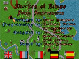 Title screen of Warriors Of Releyne on the Commodore Amiga.